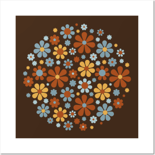 Retro Flower Pattern Posters and Art